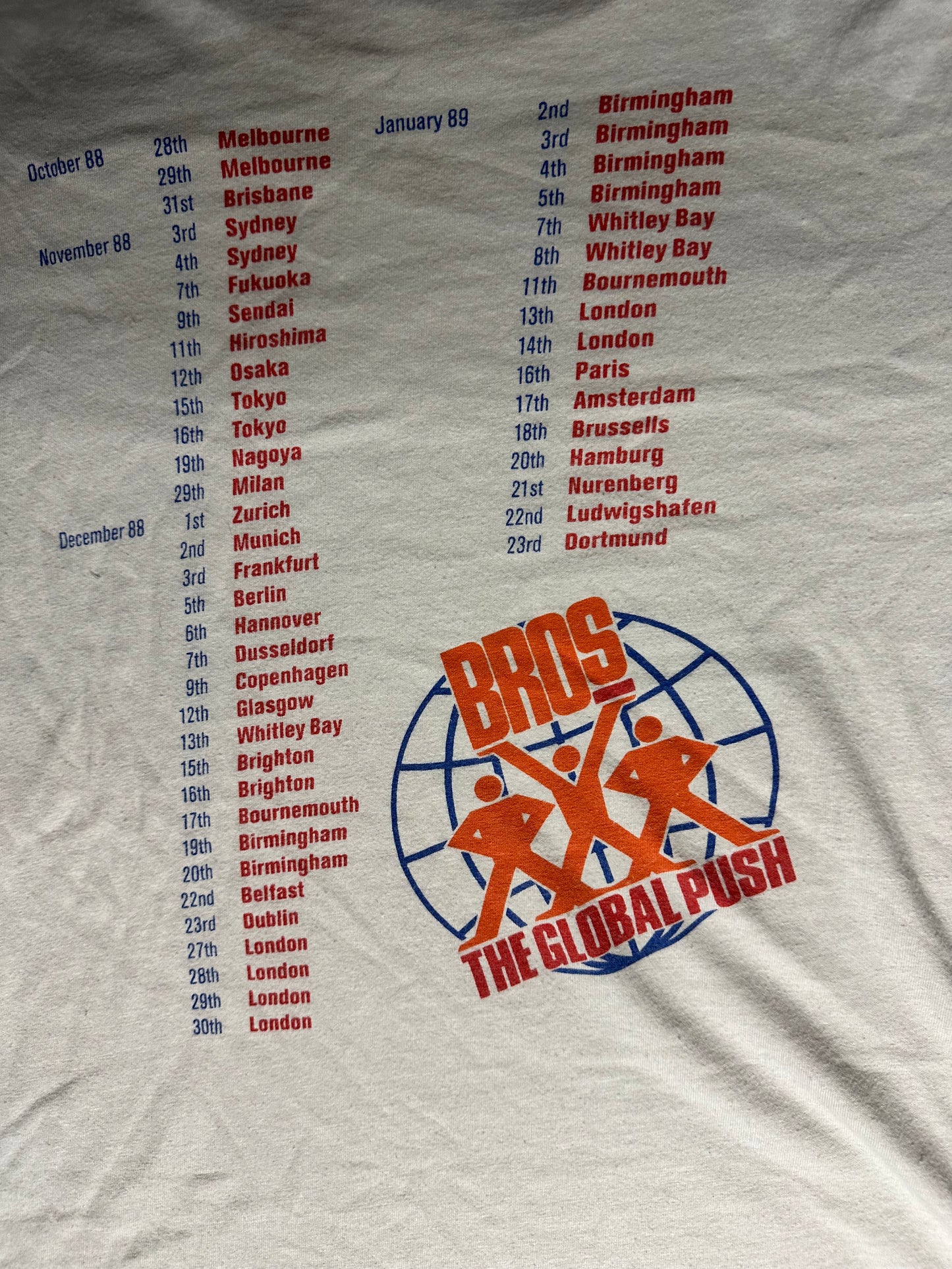 1987 “Bros” The Global Push Tour Tee