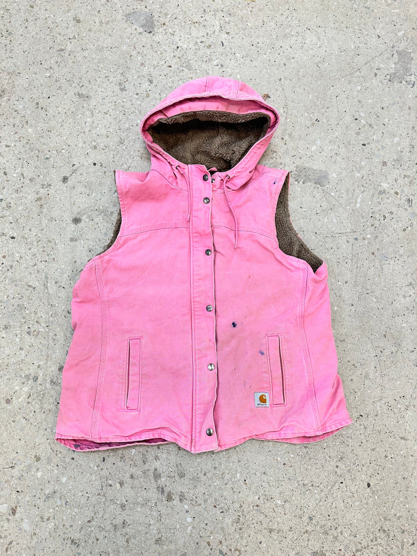 Vintage Carhartt Sherpa Lined Hooded Vest