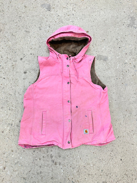 Vintage Carhartt Sherpa Lined Hooded Vest